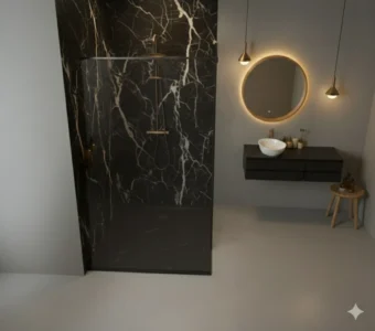 IMBERDECK-APUANO NEGRO-Plato de ducha imitación marmol negro (1)