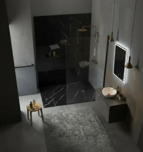 IMBERDECK-APUANO NEGRO-Plato de ducha imitación marmol negro (6)